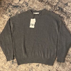 Zara chunky knit oversized grey sweater
